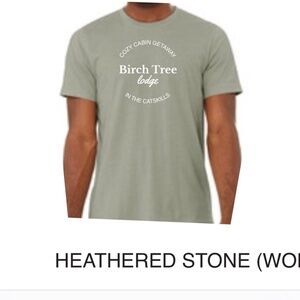 Birch Tree Lodge T-Shirt | Heathered Stone